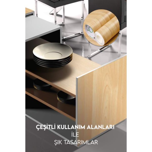 Ahşap Görünümlü Kendinden Yapışkanlı Kaplama Folyosu 5 Metre