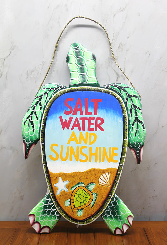 Ahşap Duvara Asmalı Kaplumbağa