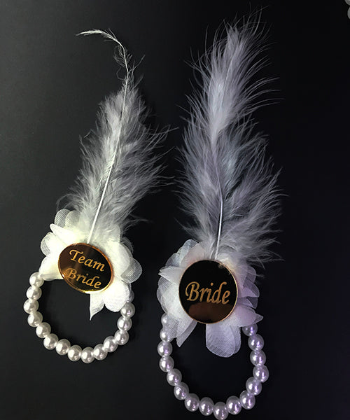 İncili Nedime Bilekliği Altın Pleksili Beyaz 7 Adet