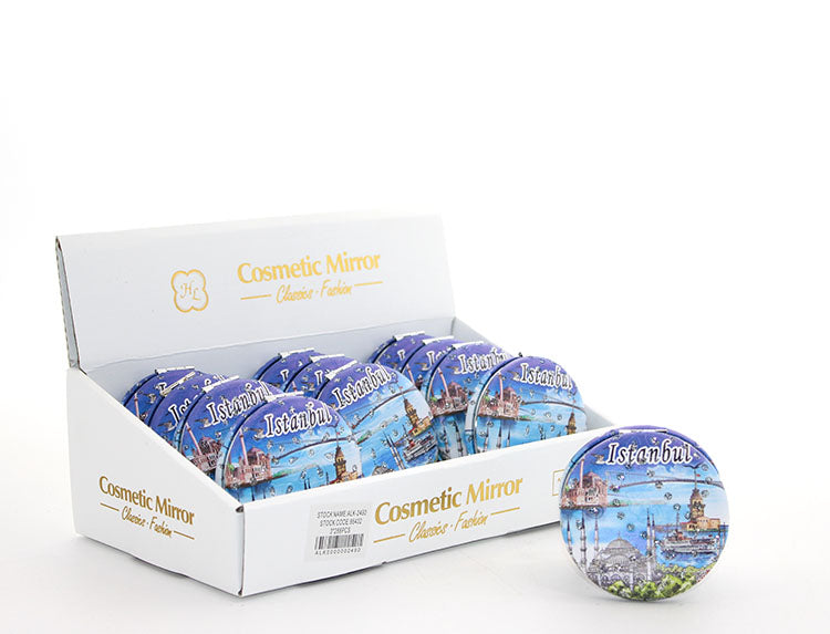 Taşlı İstanbul Tasarımı El Aynası Kalın Model 9