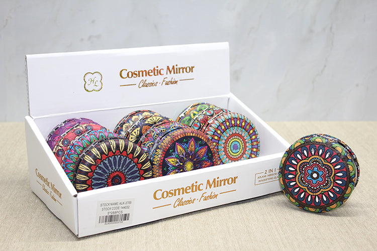 Taşlı Yuvarlak El Aynası Kalın Model 3