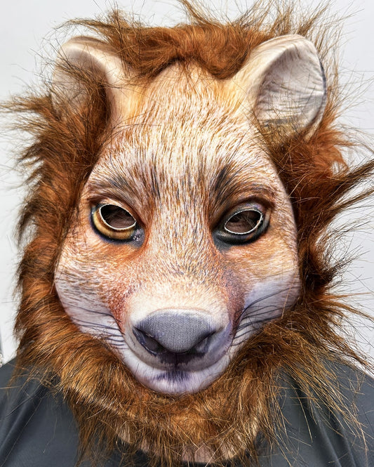 Kahverengi Saçlı Kurt Maskesi Mega Peluş 17 No