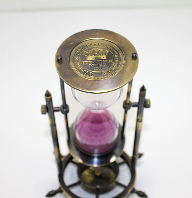 Pirinç Pusulalı Kum Saati Model 3