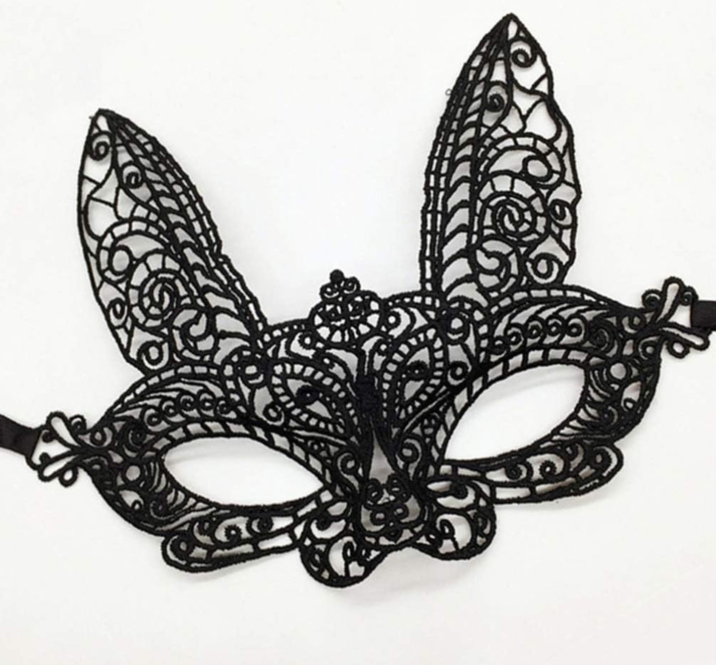 Siyah Dantel Kesim Balo Parti Maskesi 7 No