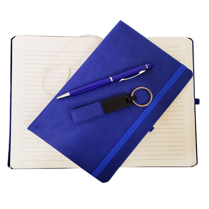 Mavi Deri Defter, Anahtarlık ve Tükenmez Kalem Seti
