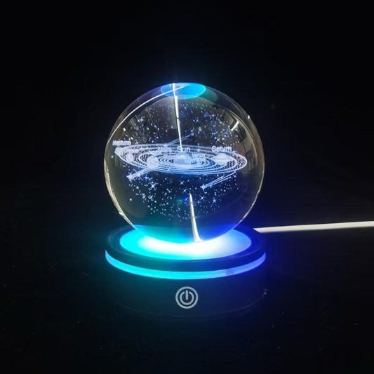 USB'li Gezegenler Tasarımlı Dönen Cam Küre