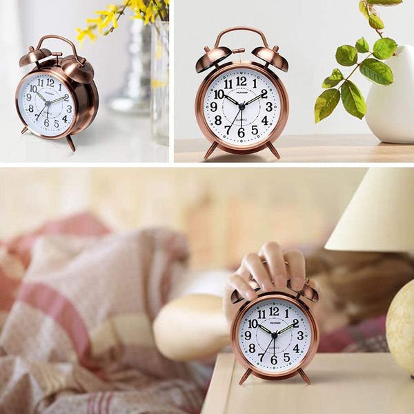 Nostaljik Metal Çalar Masa Saati Orta Boy