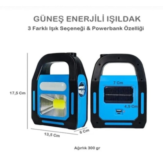 Güneş Enerjili ve Powerbank Özellikli Lamba