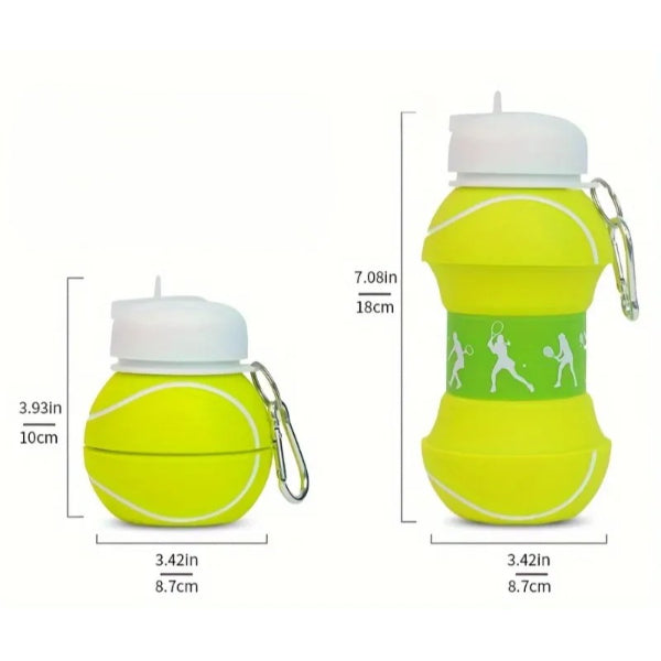 Tenis Topu Tasarımlı Akordiyon Su Şişesi