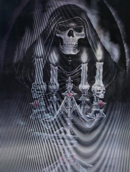 5D Elmas Boyama 3 Farklı Resim Değişenli Halloween İskelet Tablosu