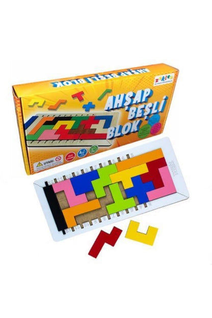 Ahşap Beşli Blok Oyunu