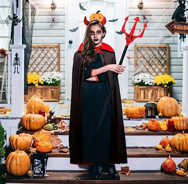 Kırmızı Renk Halloween Cadılar Bayramı Çatal