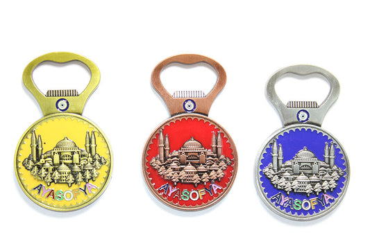 Yöresel Ayasofya Magnet Ve Açacak Yuvarlak Tasarım