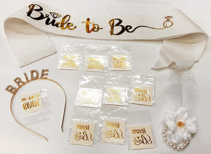 Altın Renk Bride Partisi Seti 13 Parça