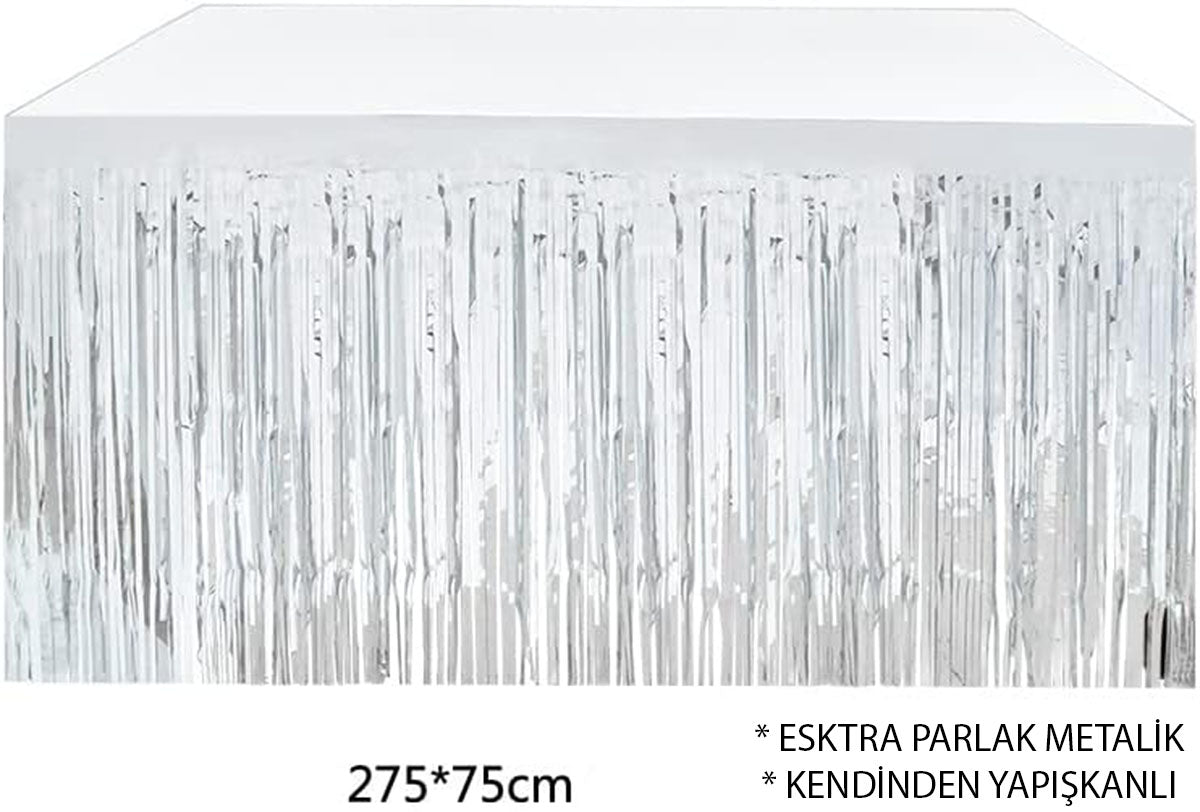 Gümüş Metalize Masa Eteği