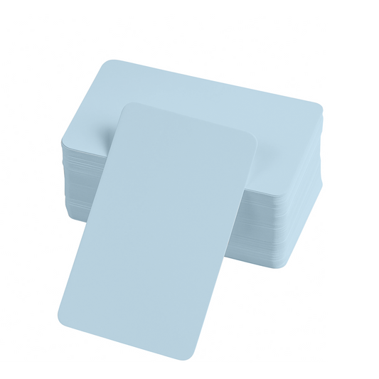 Boş Kelime Kartları 5x8 cm - 50 Adet Oval Kenarlı | Tabu &amp; Not Kartları - Mavi