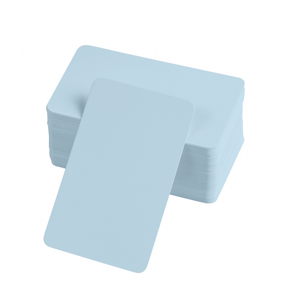 Boş Kelime Kartları 5x8 cm - 50 Adet Oval Kenarlı | Tabu &amp; Not Kartları - Mavi