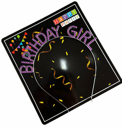 Mor Renk Kristal Taşlı Parlak Birthday Girl Yazılı Taç