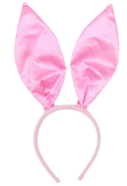 Pembe Saten Şekil Verilebilir Tavşan Kulak Taç